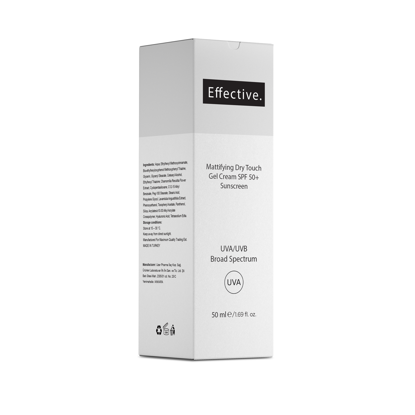 Effective Mattifying Dry Touch Gel Cream SPF50+ Sunscreen 50ml